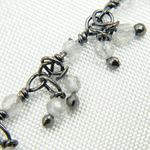 Load image into Gallery viewer, White Topaz Cluster Dangle Oxidized Wire Chain. TOP12
