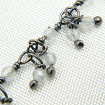Load image into Gallery viewer, White Topaz Cluster Dangle Oxidized Wire Chain.