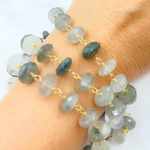 Load image into Gallery viewer, Green Rutile Gold Plated Wire Chain. GRU11