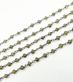 Load image into Gallery viewer, Smoky &amp; Black Gem Stone Wire Wrapped Chain. SMQ3
