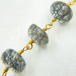 Load image into Gallery viewer, Black Rutile Round Shape Smooth Wire Chain. BRU8