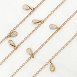 Load image into Gallery viewer, Created White Opal Tear Drop Shape Dangle Chain. CWO6