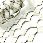 Load image into Gallery viewer, White Moonstone Fancy Shape Bezel Chain. WMS3