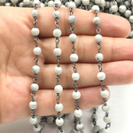 Load image into Gallery viewer,
Howlite Gemstone Round Shape Chain