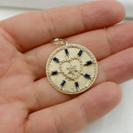 Load image into Gallery viewer, 14k Solid Gold Diamond and Gemstone Circle Heart Charm. GDP572
