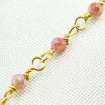 Load image into Gallery viewer, Coated Red Quartz Gold Plated Wire Chain