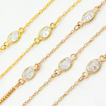 Load image into Gallery viewer, Cubic Zirconia Oval Shape Connector With Chain. CZ17