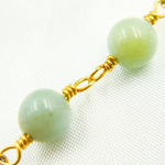 Load image into Gallery viewer, Peruvian Opal Smooth Round Shape Gold Plated Wire Chain. PO9