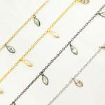 Load image into Gallery viewer, Cubic Zirconia Marquise Shape Dangle Chain. CZ4