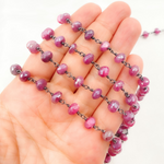 Load image into Gallery viewer, Coated Red Quartz Oxidized Wire Chain. CQU35