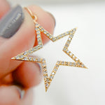 Load image into Gallery viewer, 14K Solid Gold Diamonds Star Charm. GDP71