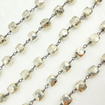 Load image into Gallery viewer, Steel Pyrite Cube Shape Oxidized Wire Chain.