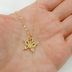Load image into Gallery viewer, 14k Solid Gold Diamonds Butterfly Charm. GDP391