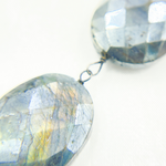 Load image into Gallery viewer, Coated Labradorite Oval Shape Oxidized Wire Chain. CLB45