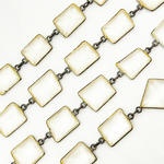 Load image into Gallery viewer, Crystal Rectangular Shape Bezel Oxidized Wire Chain. CR32