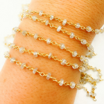 Load image into Gallery viewer, Natural Zircon Gold Plated Wire Chain. NZ3