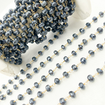 Load image into Gallery viewer, Coated Black Spinel Gold Plated Wire Chain. CBS15