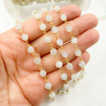Load image into Gallery viewer, Moonstone Gold Plated Wire Chain.