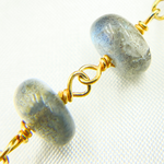 Load image into Gallery viewer, Labradorite Smooth Gold Plated Wire Chain. LAB84