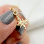 Load image into Gallery viewer, GDP276. 14k Solid Gold Diamond Start Charm