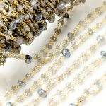 Load image into Gallery viewer, Coated Labradorite Double Gold Plated Connected Wire Chain. CLB75