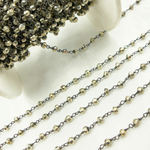 Load image into Gallery viewer, Steel Pyrite Black Rhodium 925 Sterling Silver Wire Chain. SPY5