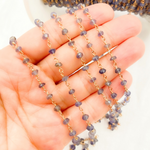 Load image into Gallery viewer, Iolite Rose Gold Plated Wire Chain. IOL4