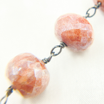 Load image into Gallery viewer, Coated Agate Peach Oxidized Wire Chain. AG3
