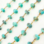 Load image into Gallery viewer, Natural Turquoise Gold Plated Wire Chain. TRQ22