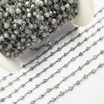 Load image into Gallery viewer, Coated Labradorite Oxidized 925 Sterling Silver Wire Chain. CLB15