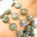 Load image into Gallery viewer, Labradorite Oxidized Wire Chain. LAB93