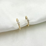 Load image into Gallery viewer, HP402528. 14k Solid Gold Diamond Huggies Hoops