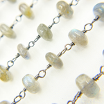 Load image into Gallery viewer, Labradorite Oxidized 925 Sterling Silver Wire Chain. LAB3