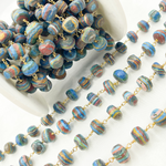 Load image into Gallery viewer, Rainbow Calsilica Gold Plated 925 Sterling Silver Wire Chain. RCA1