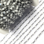 Load image into Gallery viewer, White Moonstone Oxidized 925 Sterling Silver Wire Chain. WMS19