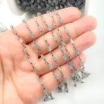 Load image into Gallery viewer, Labradorite Cone Shape Oxidized Wire Chain. LAB43
