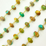 Load image into Gallery viewer, Turquoise Rectangle Shape Oxidized Wire Chain