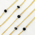 Load image into Gallery viewer, Black Spinel Double Gold Plated Connected Wire Chain.