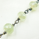 Load image into Gallery viewer, Coated Prehnite Gemstone Oxidized Wire Chain. CPR02
