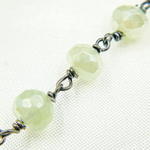 Load image into Gallery viewer, Coated Prehnite Gemstone Oxidized Wire Chain. CPR02