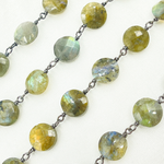 Load image into Gallery viewer, Labradorite Oxidized Wire Chain. LAB63