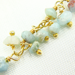 Load image into Gallery viewer, Larimar Cluster Dangle Gold Plated Wire Chain. LAR8
