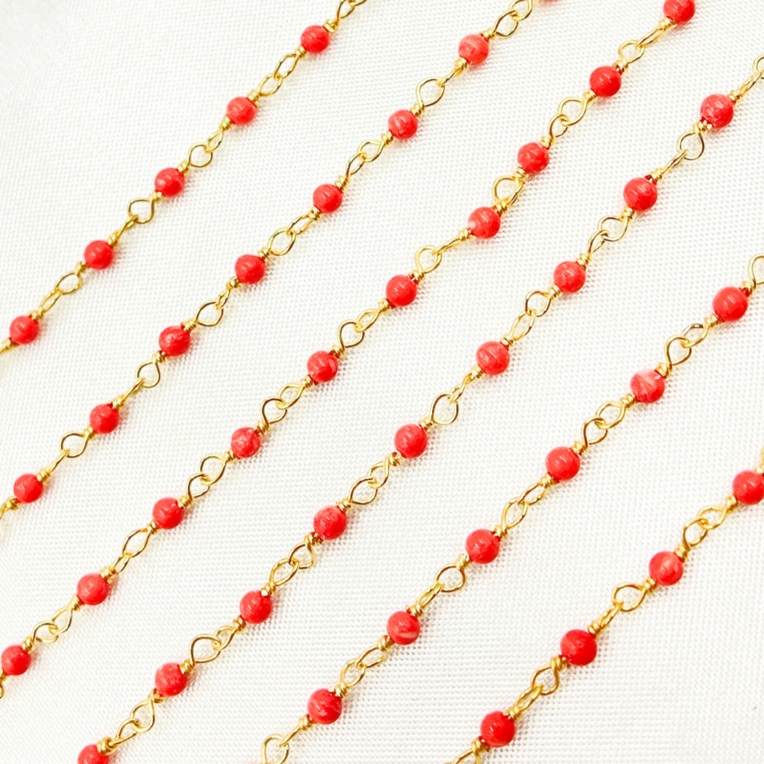 Coral Gold Plated Wire Chain. COR12