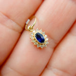 Load image into Gallery viewer, GDP644. 14k Solid Gold Diamond and Gemstone Oval Charm