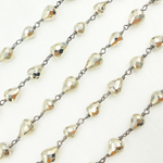 Load image into Gallery viewer, Steel Pyrite Tear Drop Shape Oxidized Wire Chain.