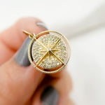 Load image into Gallery viewer, GDP515. 14k Solid Gold Diamond Circle Star Charm