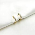 Load image into Gallery viewer, HP402528. 14k Solid Gold Diamond Huggies Hoops