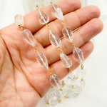 Load image into Gallery viewer, Crystal Tear Drop Gold Plated Wire Chain. CR21