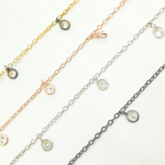 Load image into Gallery viewer, Cubic Zirconia Round 3mm Shape Dangle Chain. CZ9