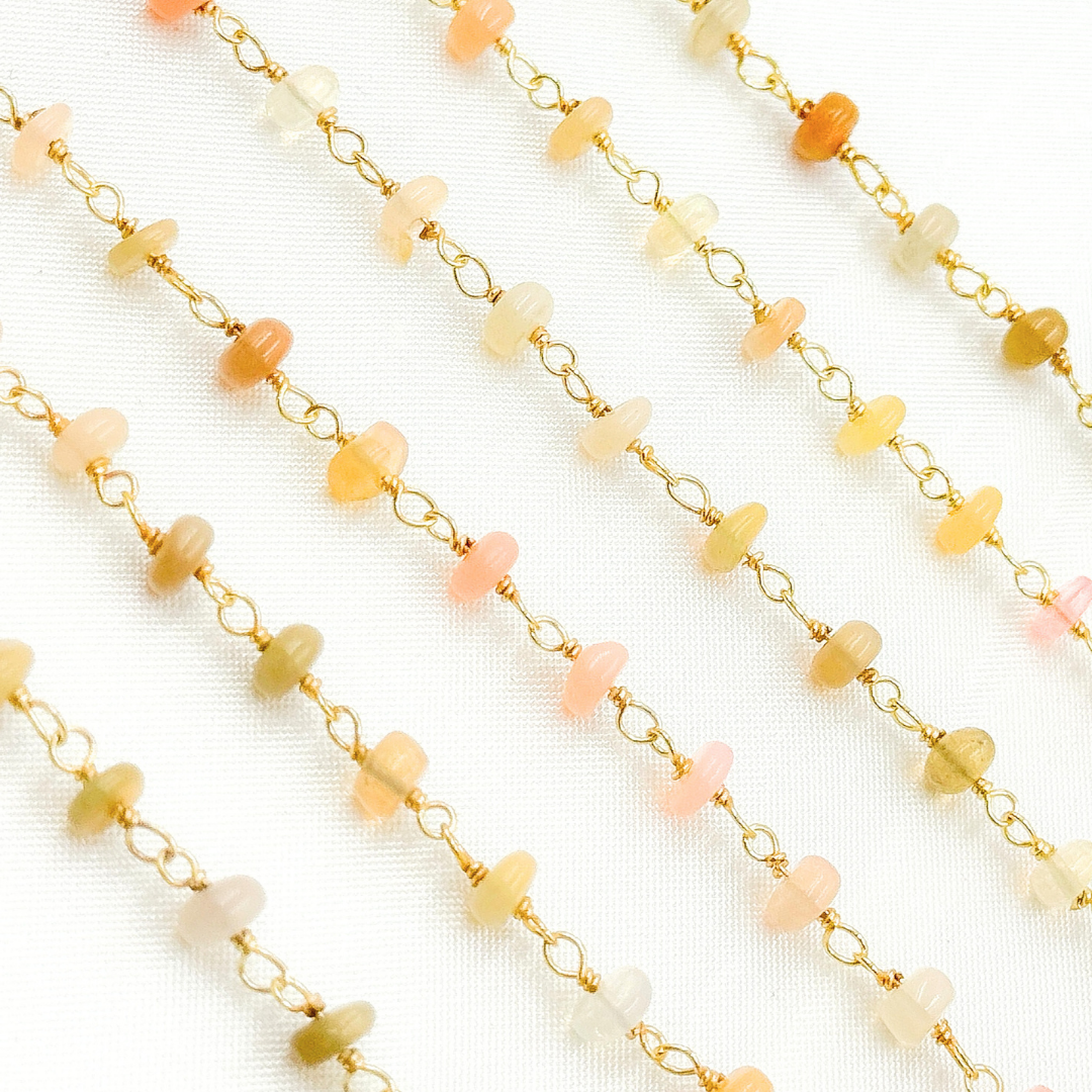 Ethiopian Opal Gold Plated Wire Chain. ETH2